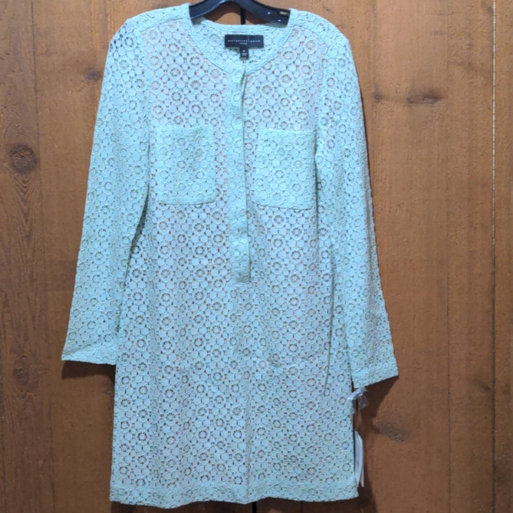 NWT Victoria Beckham Target Mint Lace Shift Dress